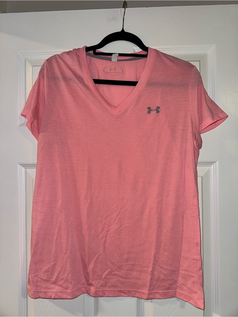 Pink Under Armour Heat Gear V Neck T Shirt